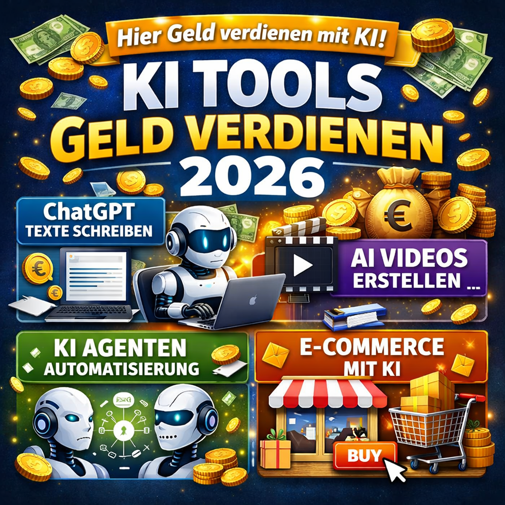 KI Tools Geld verdienen 2026 – Beste AI Tools für Online Einkommen und automatisches Geld verdienen mit künstlicher Intelligenz