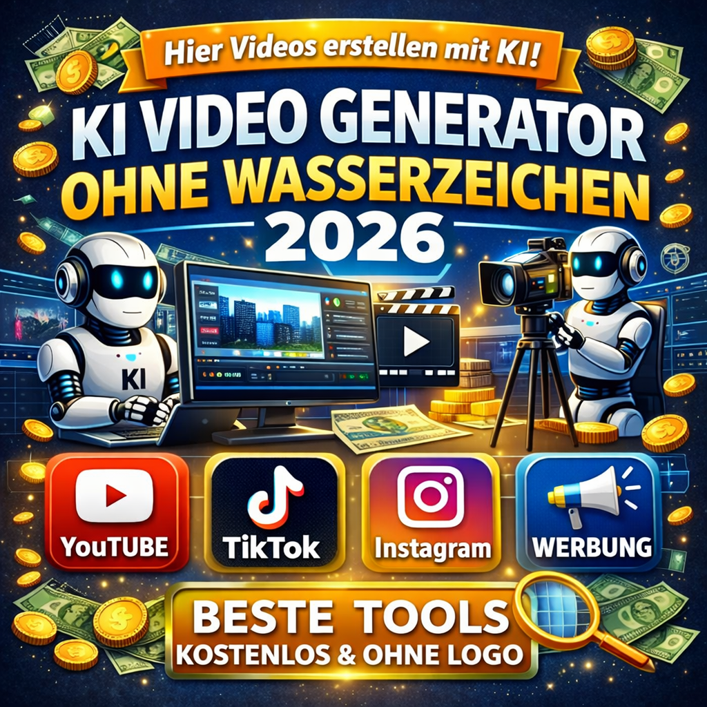 KI Video Generator ohne Wasserzeichen 2026 Infografik – Videos erstellen ohne Logo mit KI Tools