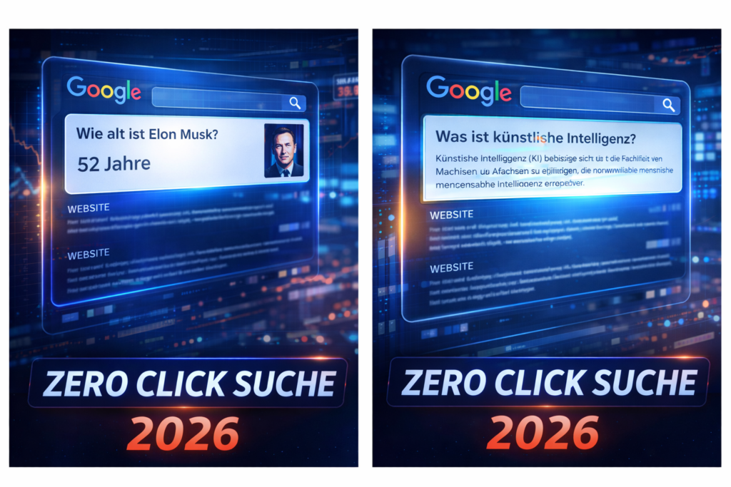 Zero Click Suche 2026 Google zeigt direkte Antworten ohne Website Klicks